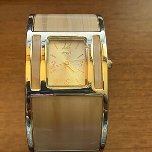 Chico's Gold and Cream Watch/ with new battery